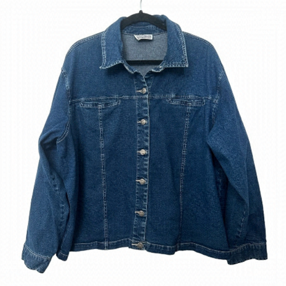 Vintage Jackets & Blazers - Vintage Jacket Denim Medium Wash Blue Western Coastal Cowgirl Oversized M/L Jean